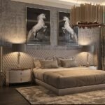 Chorus Premium Velvet Upholstered Bed and pair of bedside tables for villa - view 10