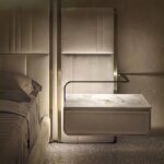 B-Bollant Beige Contemporary Minimalist style Velvet Upholstered King Size Bed Option 2 - view 4