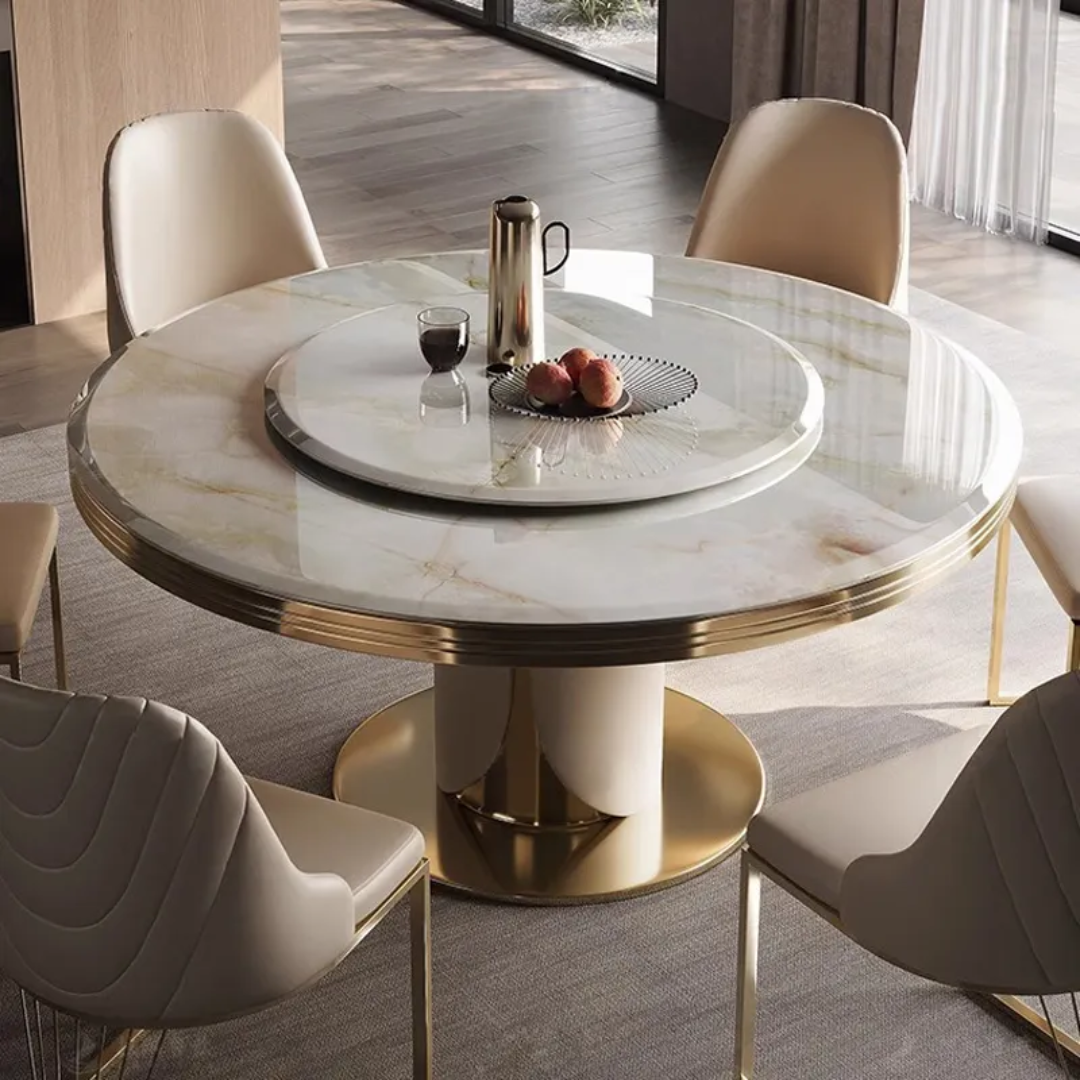 Modern Round Marble Dining Person Dining Table Round Modern Six - Main Image