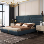 Smart Luxury Velvet Bed with LED Lighting & Floating Nightstands – Redefine Bedroom Elegance - view 8