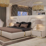 Smart Luxury Velvet Bed with LED Lighting & Floating Nightstands – Redefine Bedroom Elegance