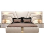 Smart Luxury Velvet Bed with LED Lighting & Floating Nightstands – Redefine Bedroom Elegance - view 6