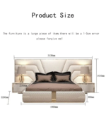Smart Luxury Velvet Bed with LED Lighting & Floating Nightstands – Redefine Bedroom Elegance - view 7