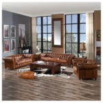 Chesterfield leather Sofa 3 Seater Sofa High quality short wooden legs - view 6