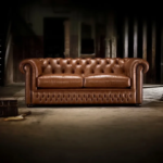 Chesterfield leather Sofa 3 Seater Sofa High quality short wooden legs - view 3