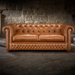 Chesterfield leather Sofa 3 Seater Sofa High quality short wooden legs - view 7