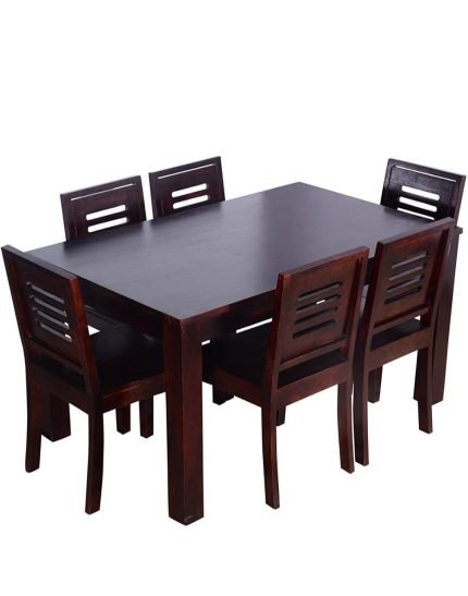 Sheesham Wood Top Dining Table with Chairs 6 Seater Dining Set Teak Finish
