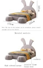 Adorable Bunny Leatherette Upholstered Bed - view 7