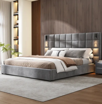 California King Sconce-Flanked Headboard Wall
