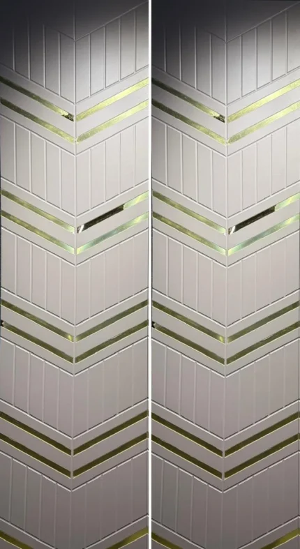Aura BM-511 Chevron Brass Inlay Wall Panel by Crosby