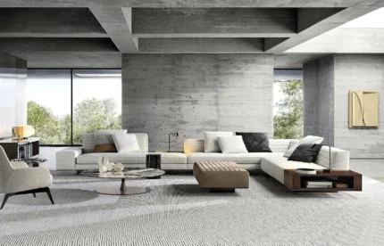 Chalk L-Shaped Sectional Sofa by Crosby