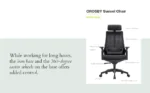 Crosby Neo High Back Ergonomic Office Chair with Adjustable Arms Tilt Lock Mechanism in Black colour - Image 4