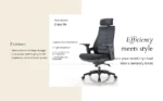 Crosby Neo High Back Office Chair Executive Chair in Dark Grey Color - Image 3