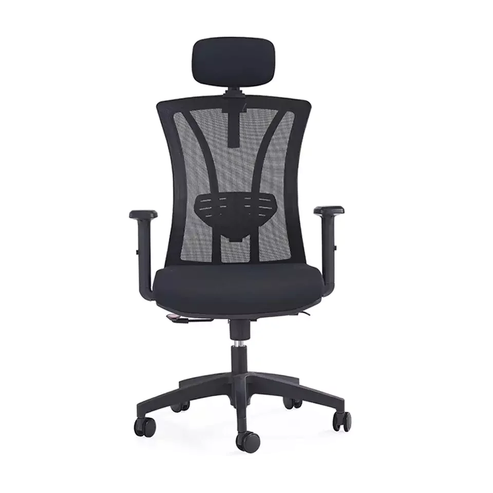 2023/01/1000384381.png Stacy High Back Office Chair with Adjustable Arms Tilt Lock Mechanism Mesh Office Arm Chair in Black Color - Image 1
