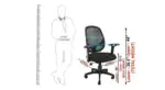 Medium Back Revolving Metal Chair with Push Back Mechanism in Black Mesh Office Arm Chair - Image 4