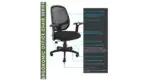Medium Back Revolving Metal Chair with Push Back Mechanism in Black Mesh Office Arm Chair - Image 6