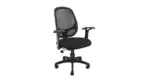 Medium Back Revolving Metal Chair with Push Back Mechanism in Black Mesh Office Arm Chair - Image 3