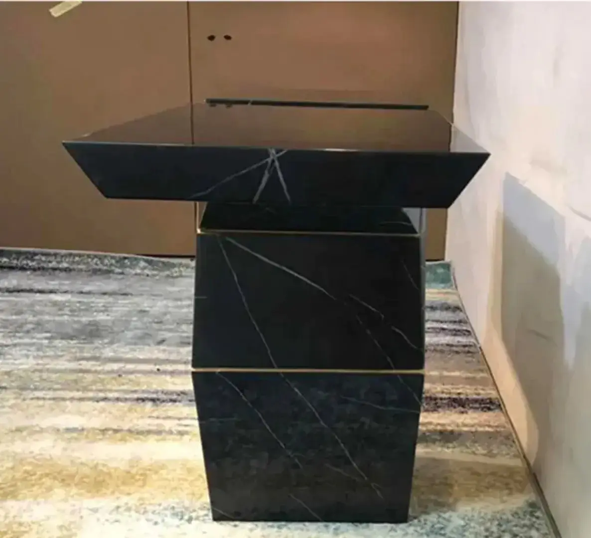 Diamond Console Table with Stainless Steel Legs - Image 4