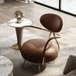 Living Room Furniture Gold Stainless Steel Customized Shape Accent Chair
