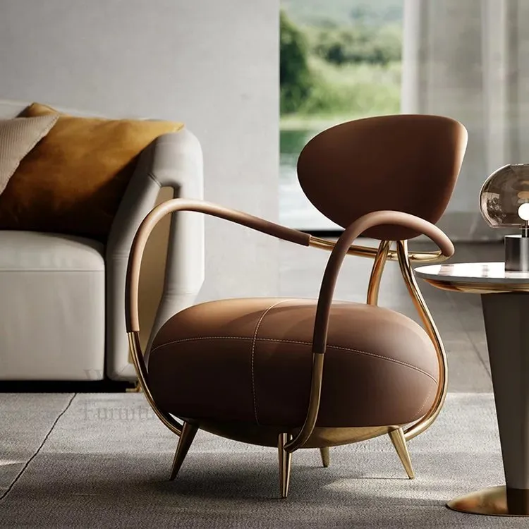 Living Room Furniture Gold Stainless Steel Customized Shape Accent Chair - Image 2