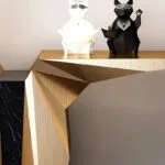 Diamond Console Table with Stainless Steel Gold PVD Coated Legs and White Faux Marble Top - Image 6