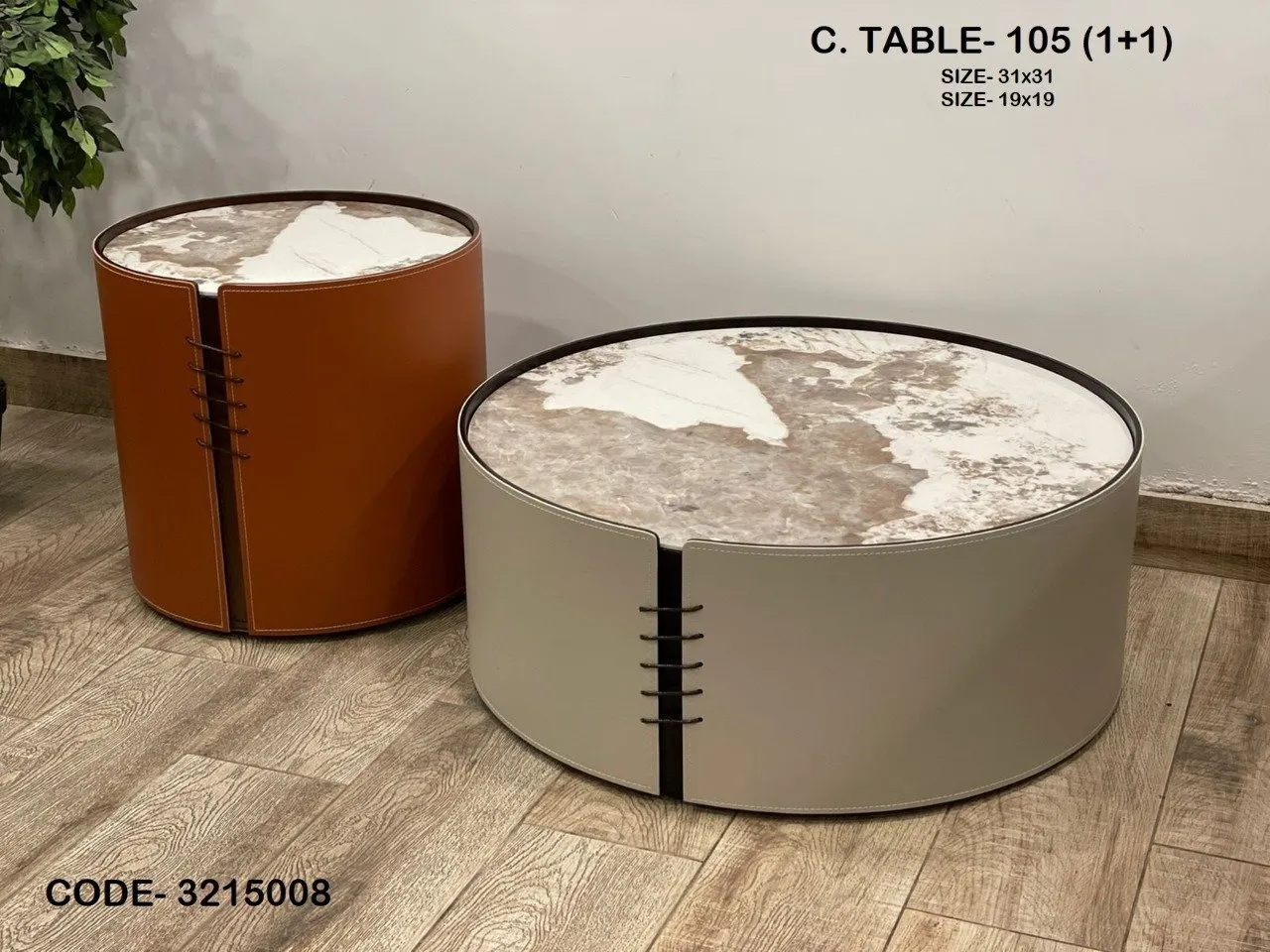 1000054619-1.jpg Cobblerz Coffee table set Saddle Leather Tea Table Set - Image 1