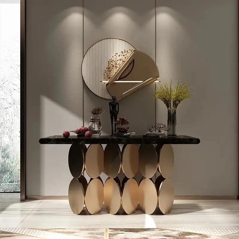 1000055279.jpg Contemporary Console Table Side Table Slate Stainless Steel - Image 1