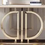Waterloo Faux Marble with Stainless Steel Console Table