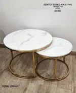 Creative Modern Coffee Table Minimalist Living Room Golden PVD Stainless Steel Leg + White Faux Marble Top-White - Image 10