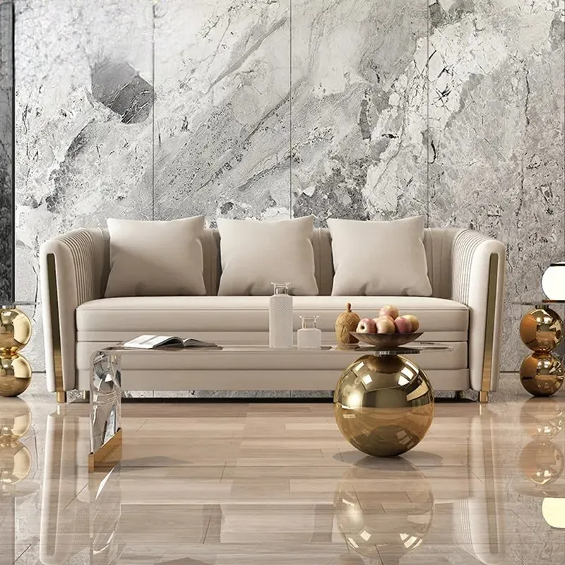 Genshin Gold Stainless Steel And Acrylic Top Coffee Table - Image 1