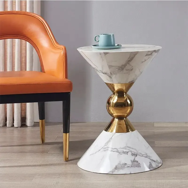 1000127123.jpg Luxury End Tables Home Centre Metal Side Round Table - Image 1