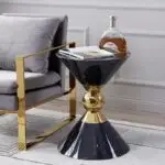 Luxury End Tables Home Centre Metal Side Round Table - Image 4