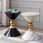 Luxury End Tables Home Centre Metal Side Round Table - Image 5