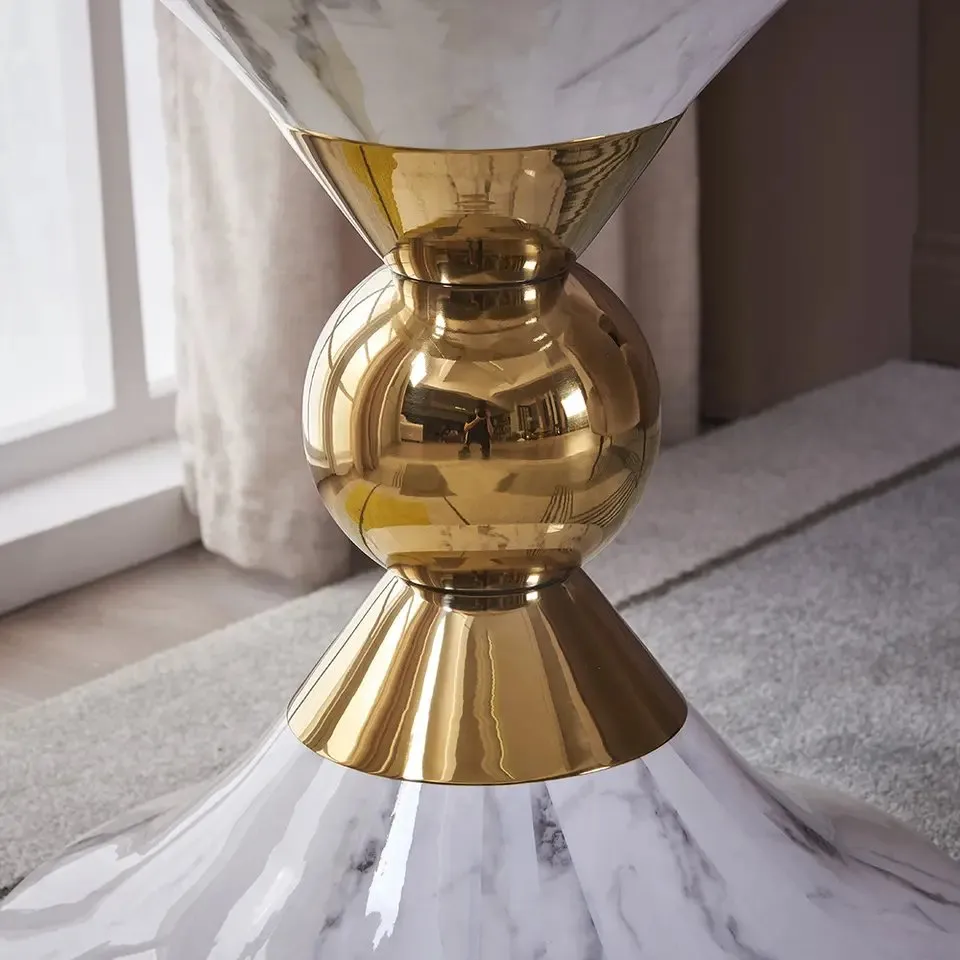 Luxury End Tables Home Centre Metal Side Round Table - Image 2