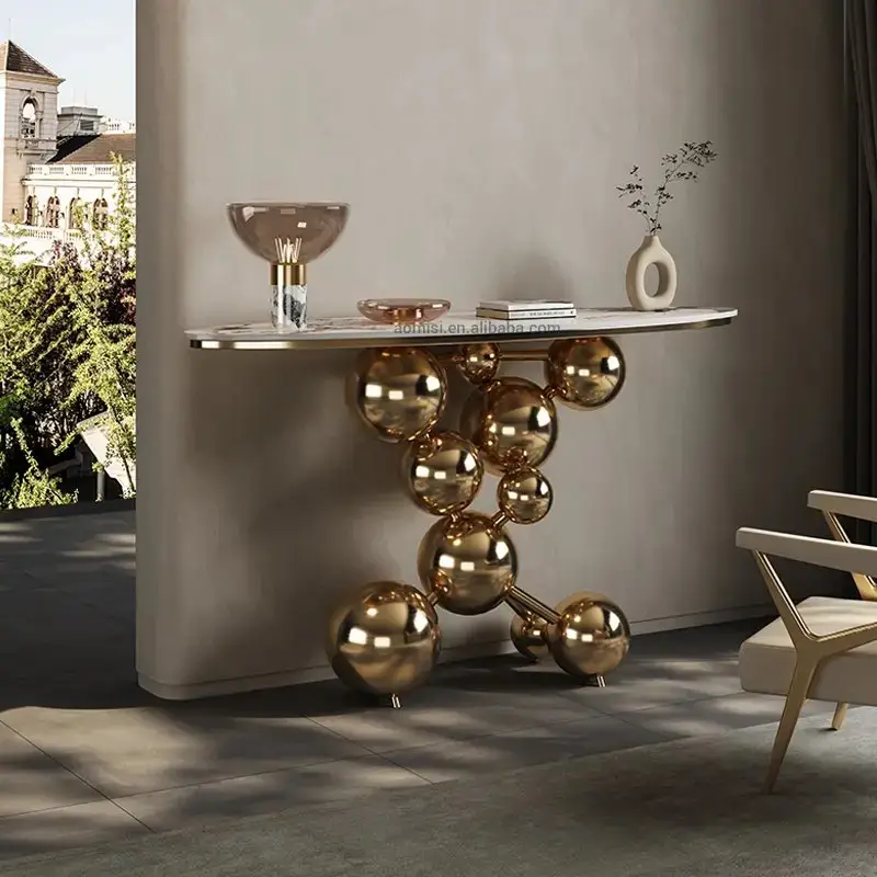 Gold stainless steel Star balls design metal console table - Image 6
