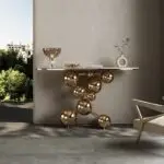 Gold stainless steel Star balls design metal console table - Image 4