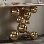 Gold stainless steel Star balls design metal console table - Image 5