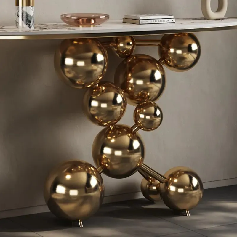 Gold stainless steel Star balls design metal console table - Image 2