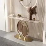 Elegant Luxe Gold-Plated Console Table - A Modern Minimalist Masterpiece