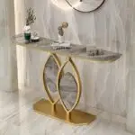 Elegant Luxe Gold-Plated Console Table - A Modern Minimalist Masterpiece - Image 3