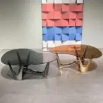 Shibata Stainless Steel And Glass Top Table - Image 3