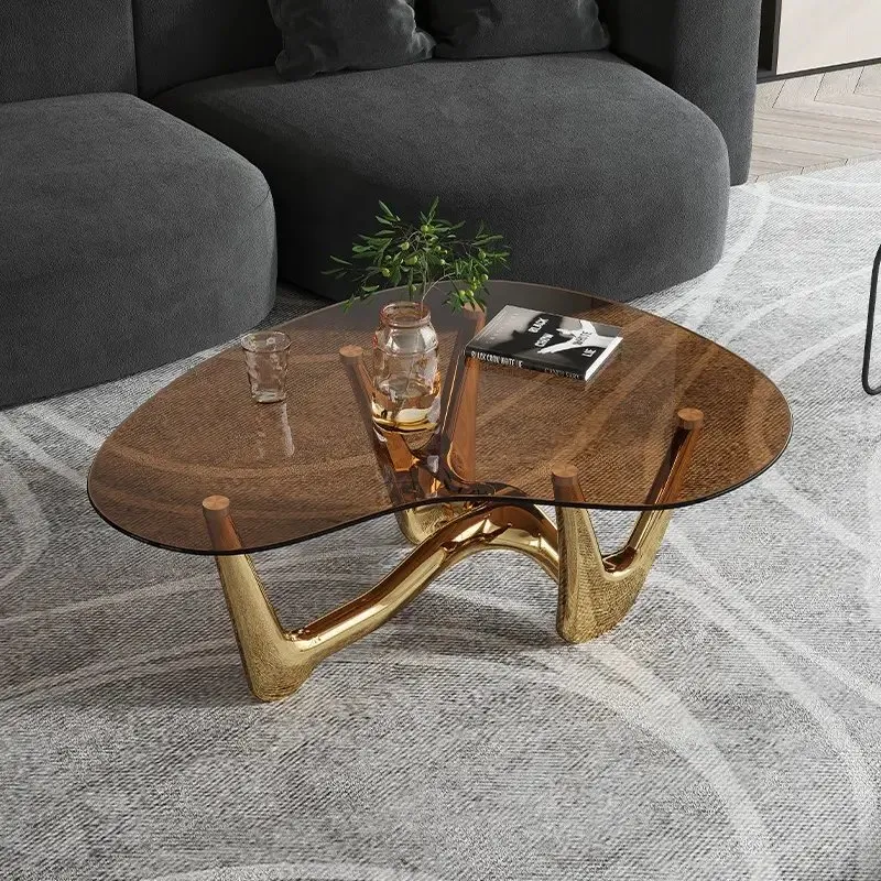 1000127278-1.jpg Shibata Stainless Steel And Glass Top Table - Image 1