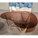 Shibata Stainless Steel And Glass Top Table - Image 2