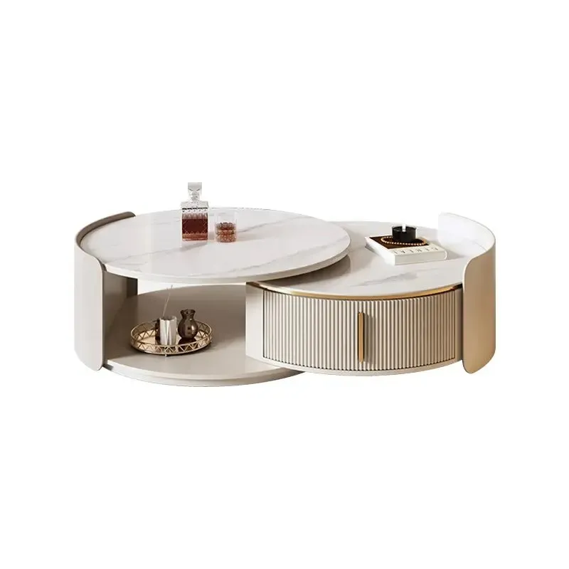 New Modern Marble Top Coffee Table Living room Furniture Luxury Design Marble top Stone Coffee Table with Drawer storage - Image 3
