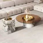 Luxurious Hussn Marble and Glass Coffee Table Set - Image 6