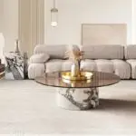 Luxurious Hussn Marble and Glass Coffee Table Set - Image 2
