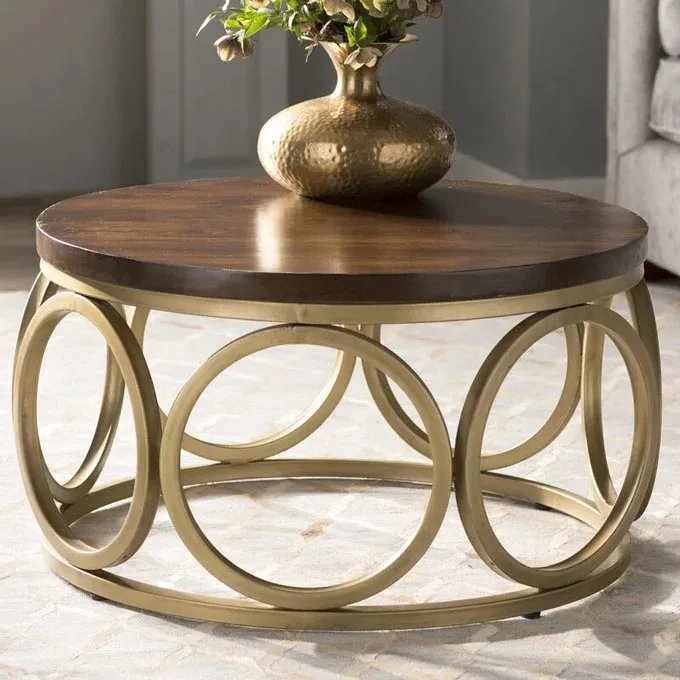 1000127375.jpg Wooden Street Stainless Steel And Glass Top Coffee Table - Image 1
