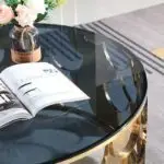 Brooklyn Contemporary Stainless Steel And Glass Top Coffee Table - Image 5