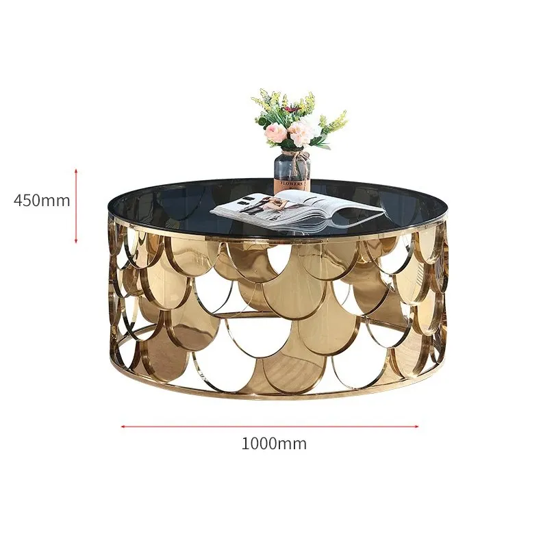 Brooklyn Contemporary Stainless Steel And Glass Top Coffee Table - Image 4