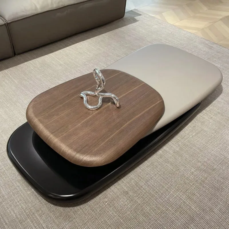 Wabi Sabi Collection Center Table Nordic Style Living Room Acrylic Engineered and Solid Wood - Image 2